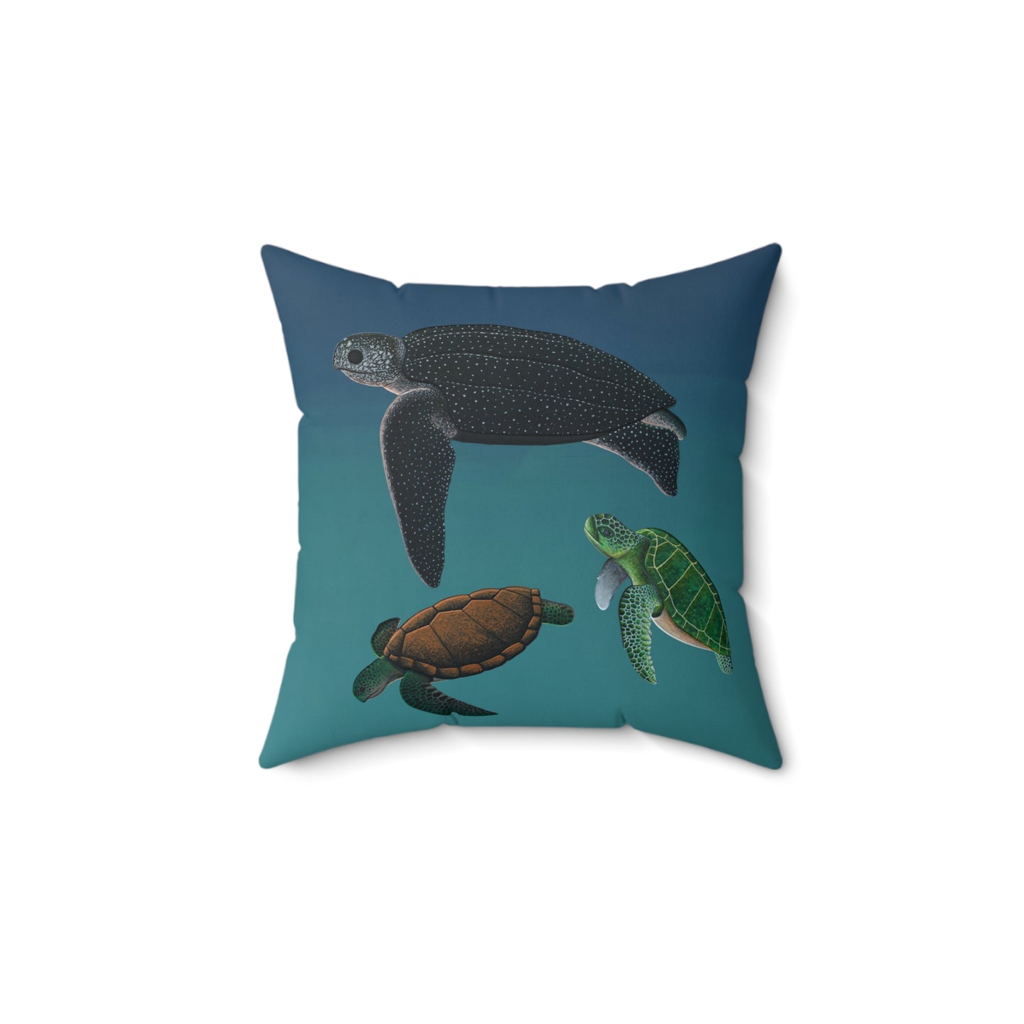 Polyester Square Pillow - Sea Turtle Seven