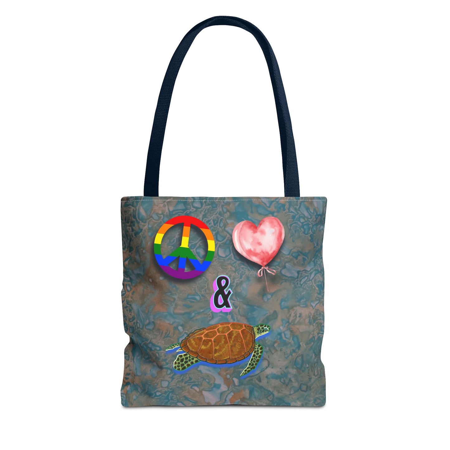 Tote Bag - Peace Love Turtles - Sun Swirl