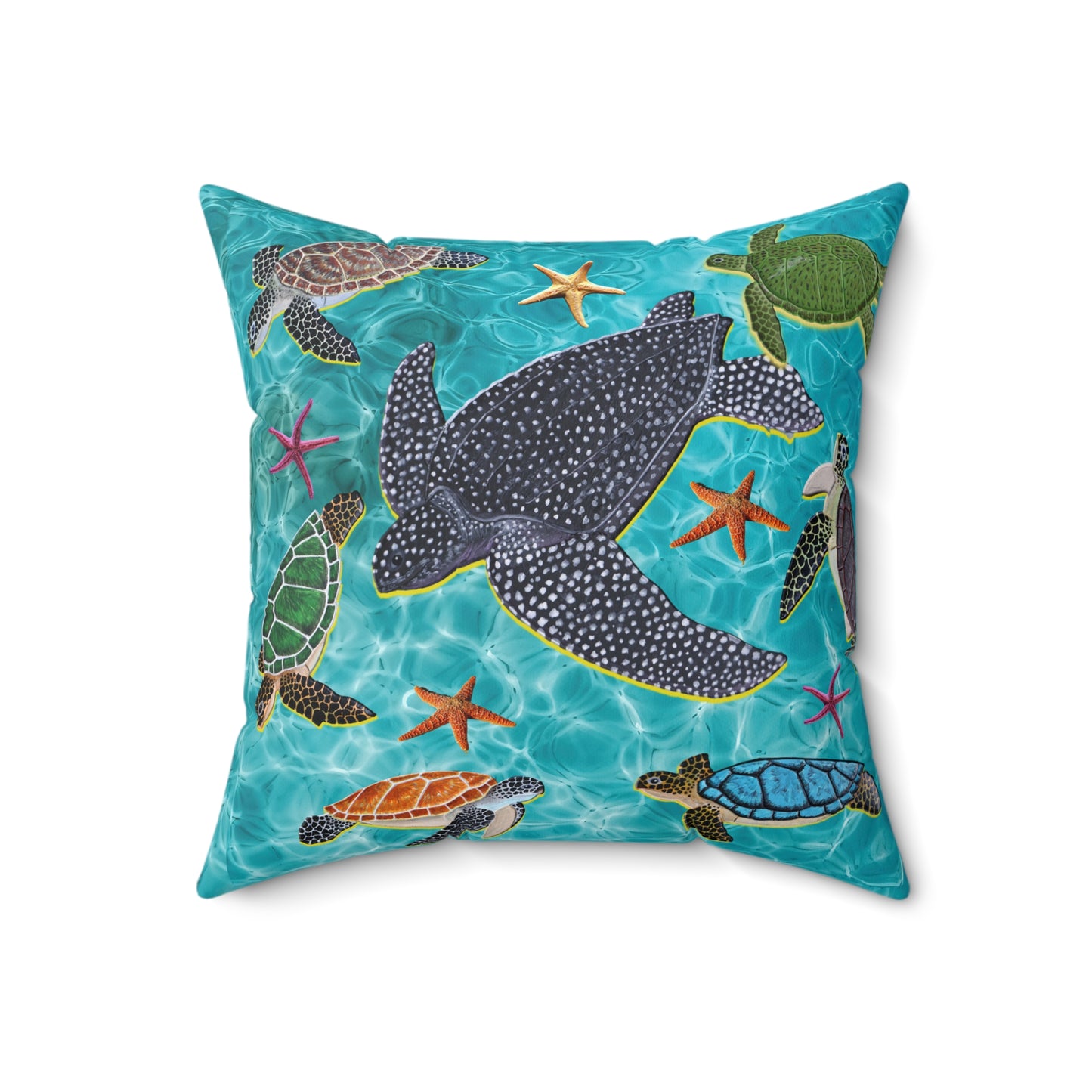 Square Pillow - Sea Turtle Stars