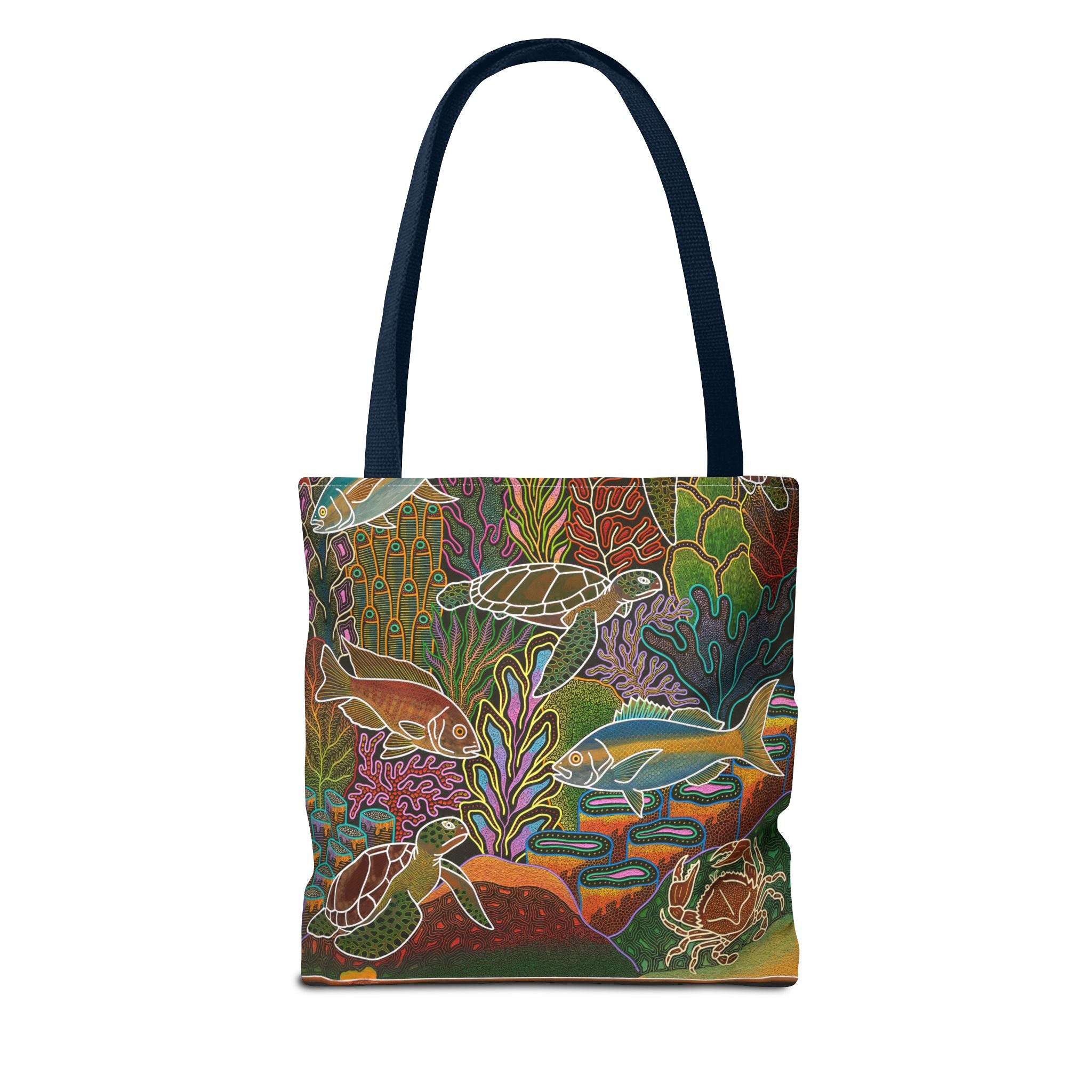 Electric Underwater Turtle Reef Tote Bag