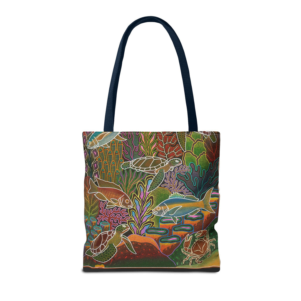 Electric Underwater Turtle Reef Tote Bag