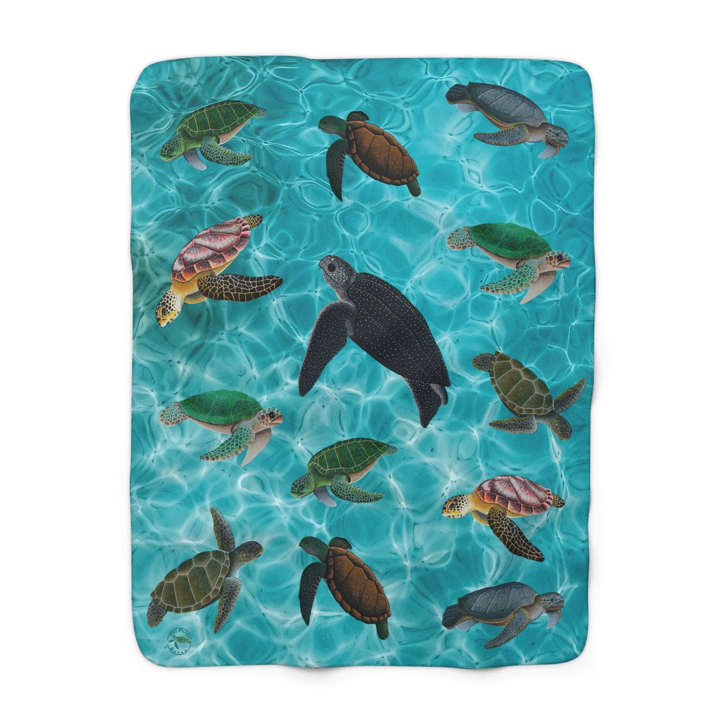 Sherpa Fleece Blanket - Sea Turtle 7 Design