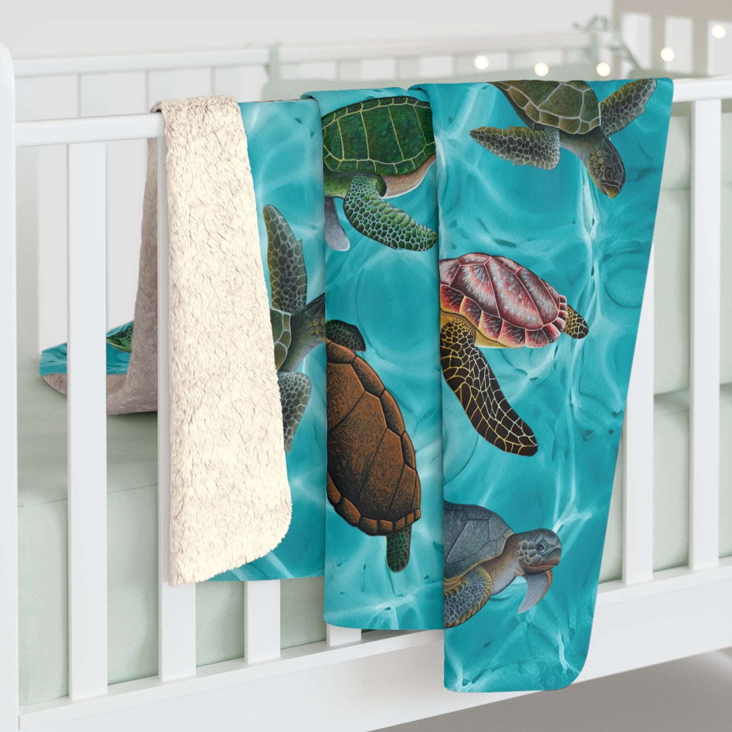 Sherpa Fleece Blanket - Sea Turtle 7 Design