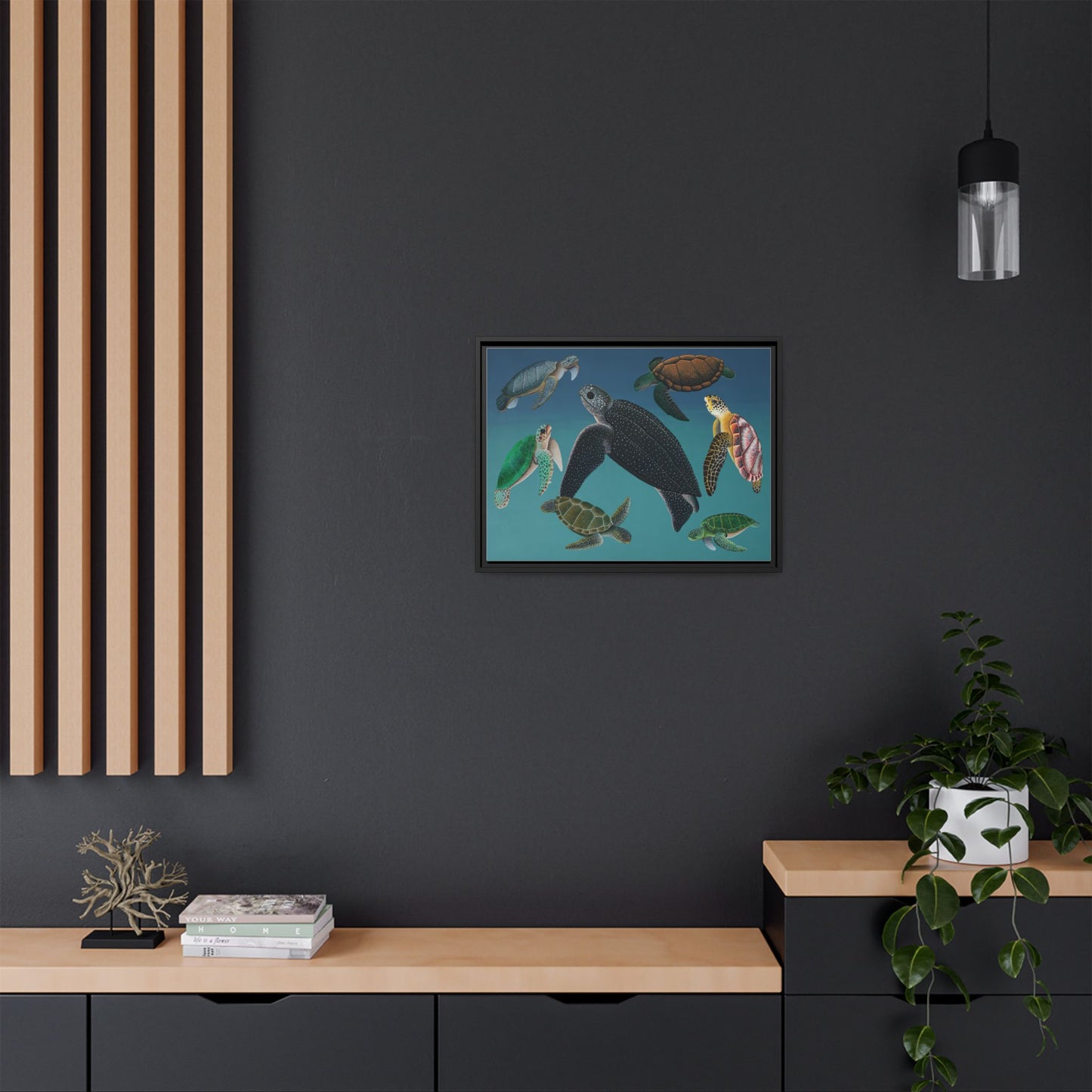 Matte Canvas, Framed - Sea Turtle Seven