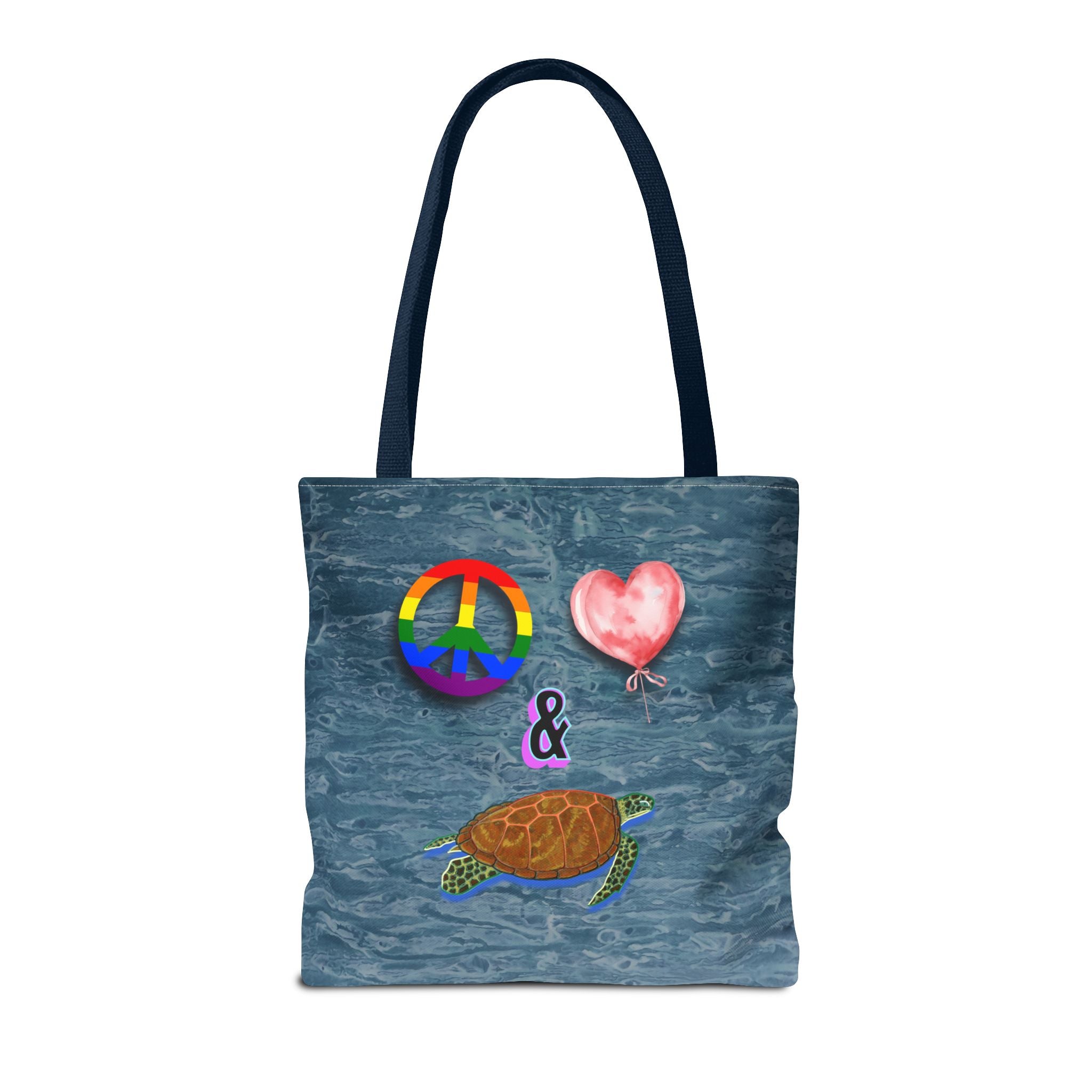 Peace Love Turtles Tote Bag - Wave