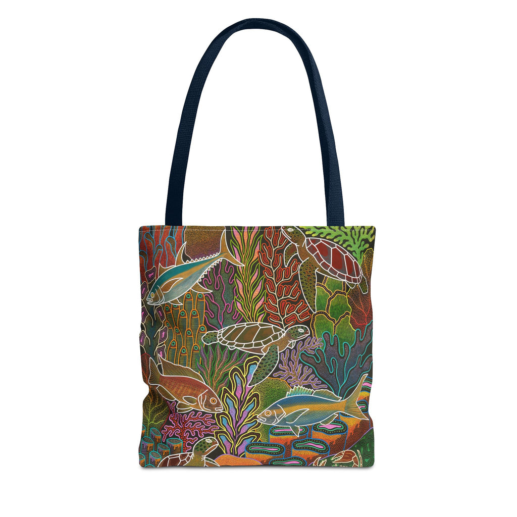 Electric Underwater Turtle Reef Tote Bag